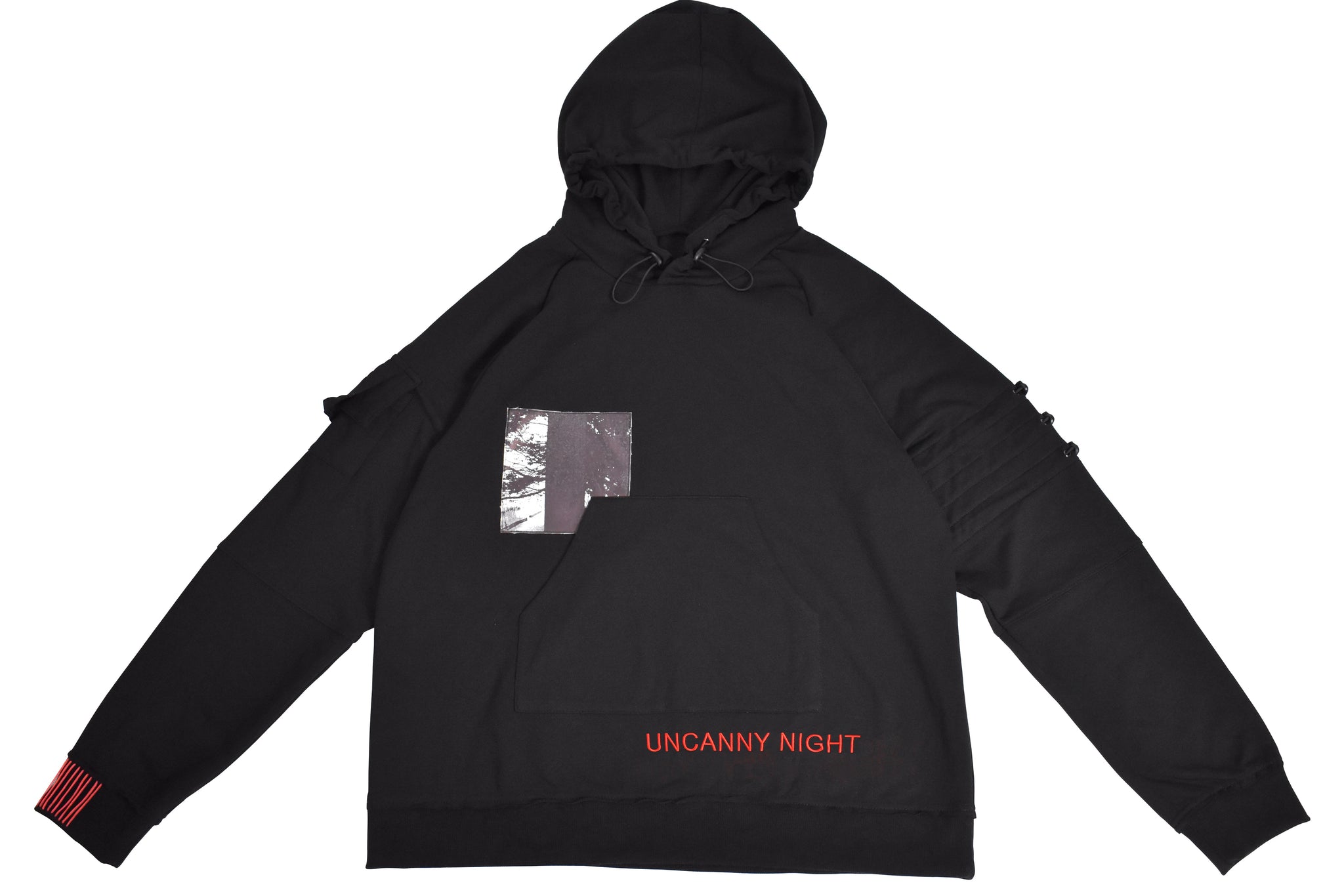Uncanny Night Hoodie - Black RIBBED